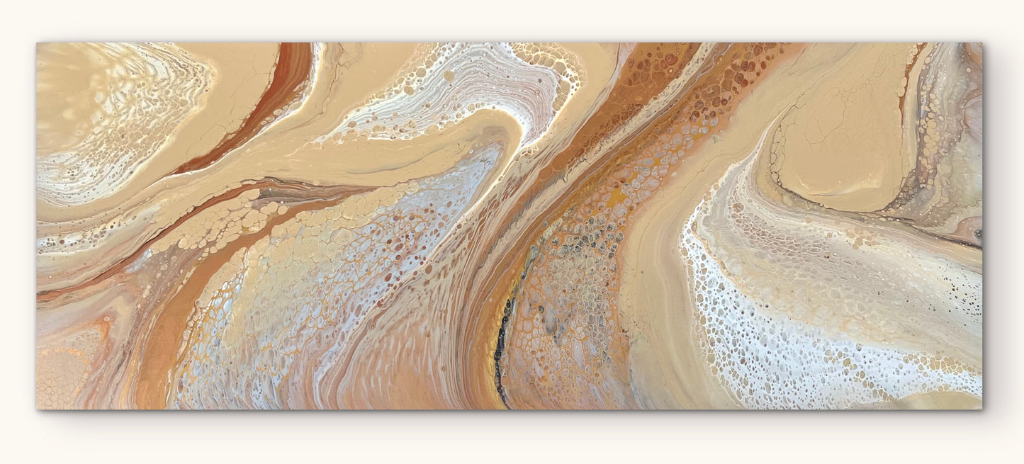Golden Drift | 152x61.5cm Original Abstract Painting by Angela Roskell