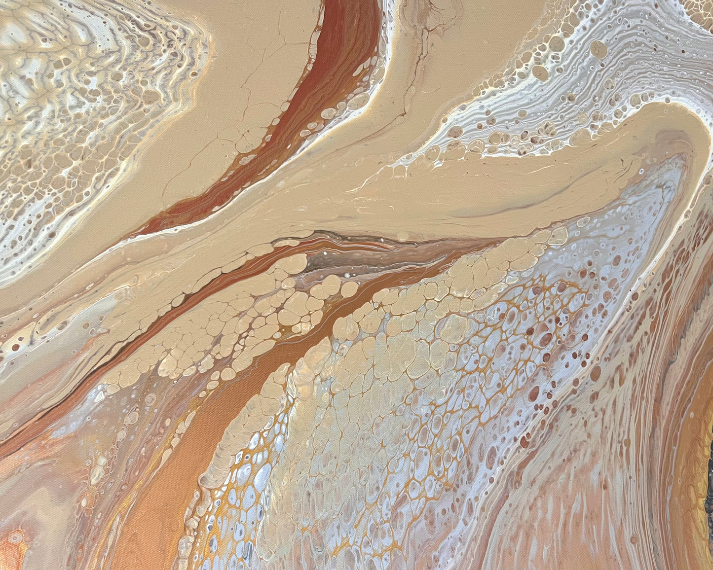 Golden Drift | 152x61.5cm Original Abstract Painting by Angela Roskell