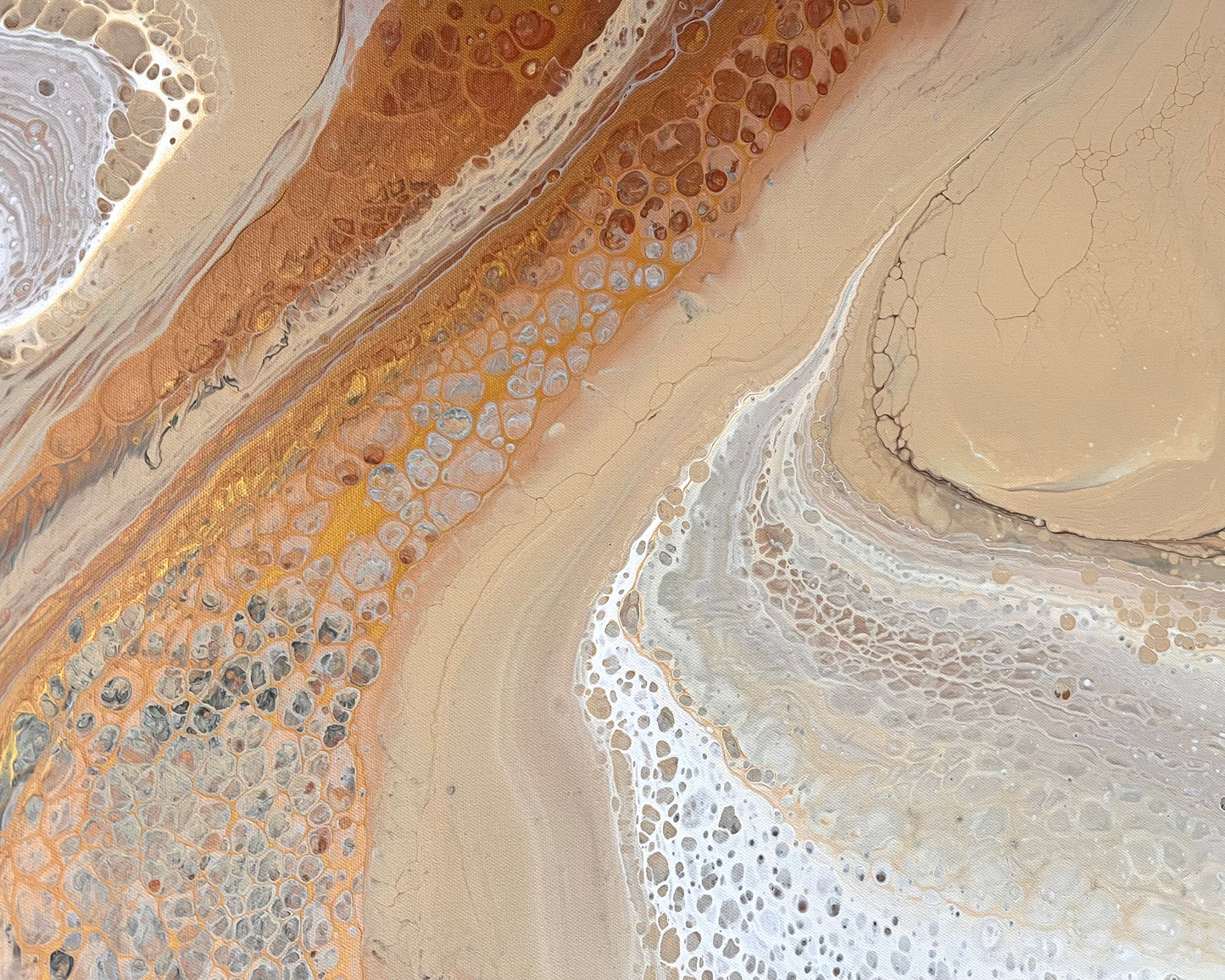 Golden Drift | 152x61.5cm Original Abstract Painting by Angela Roskell