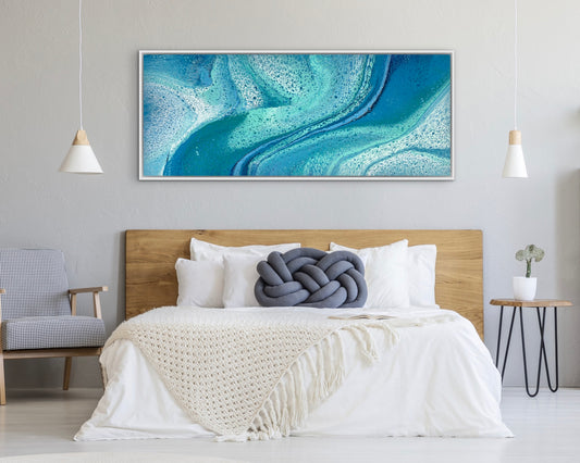 Crossing Currents | 152x61.5cm Original Abstract Painting by Angela Roskell