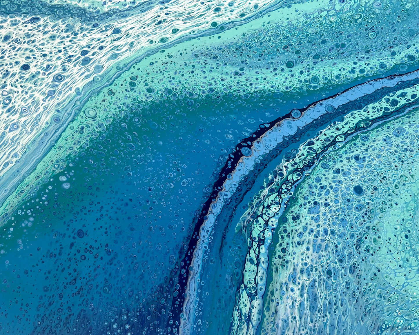Crossing Currents | 152x61.5cm Original Abstract Painting by Angela Roskell