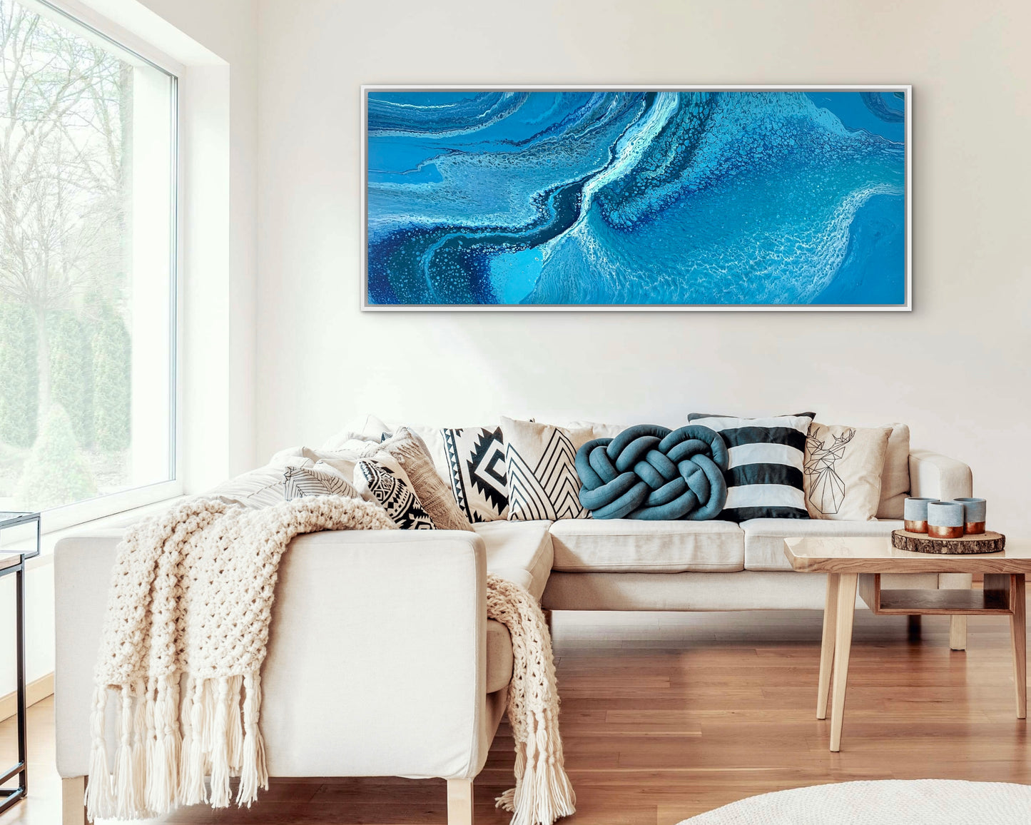 Ocean Twist | 152x61.5cm Original Abstract Painting by Angela Roskell