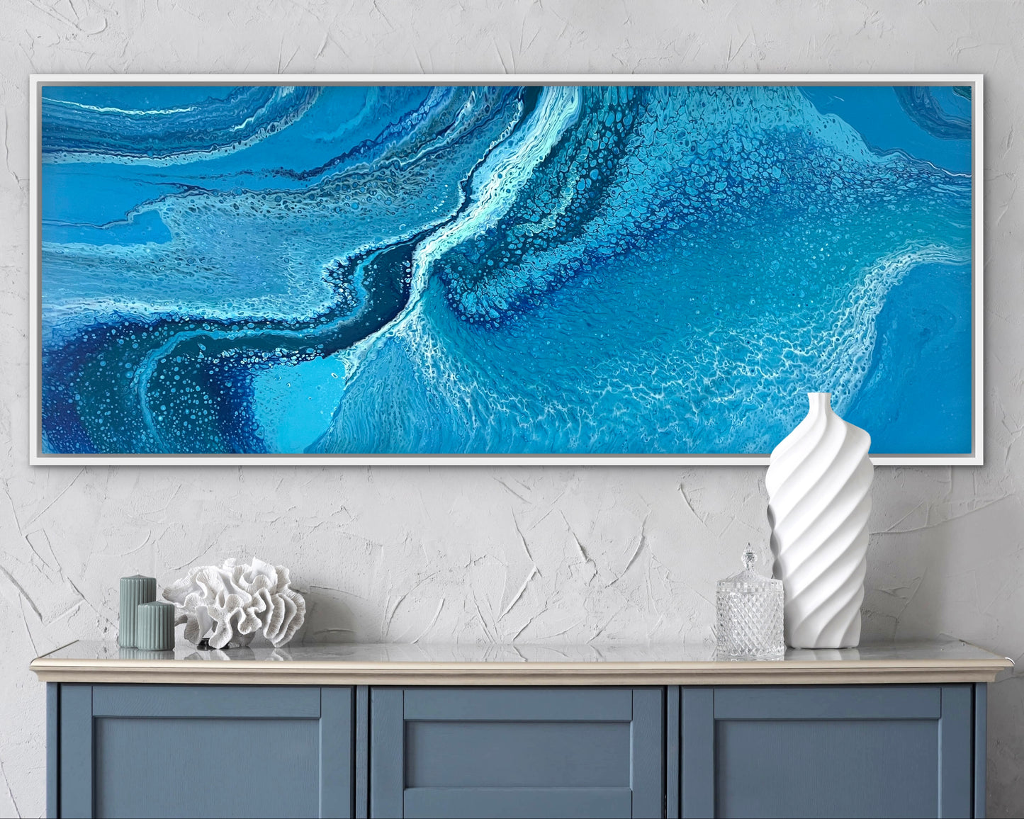 Ocean Twist | 152x61.5cm Original Abstract Painting by Angela Roskell
