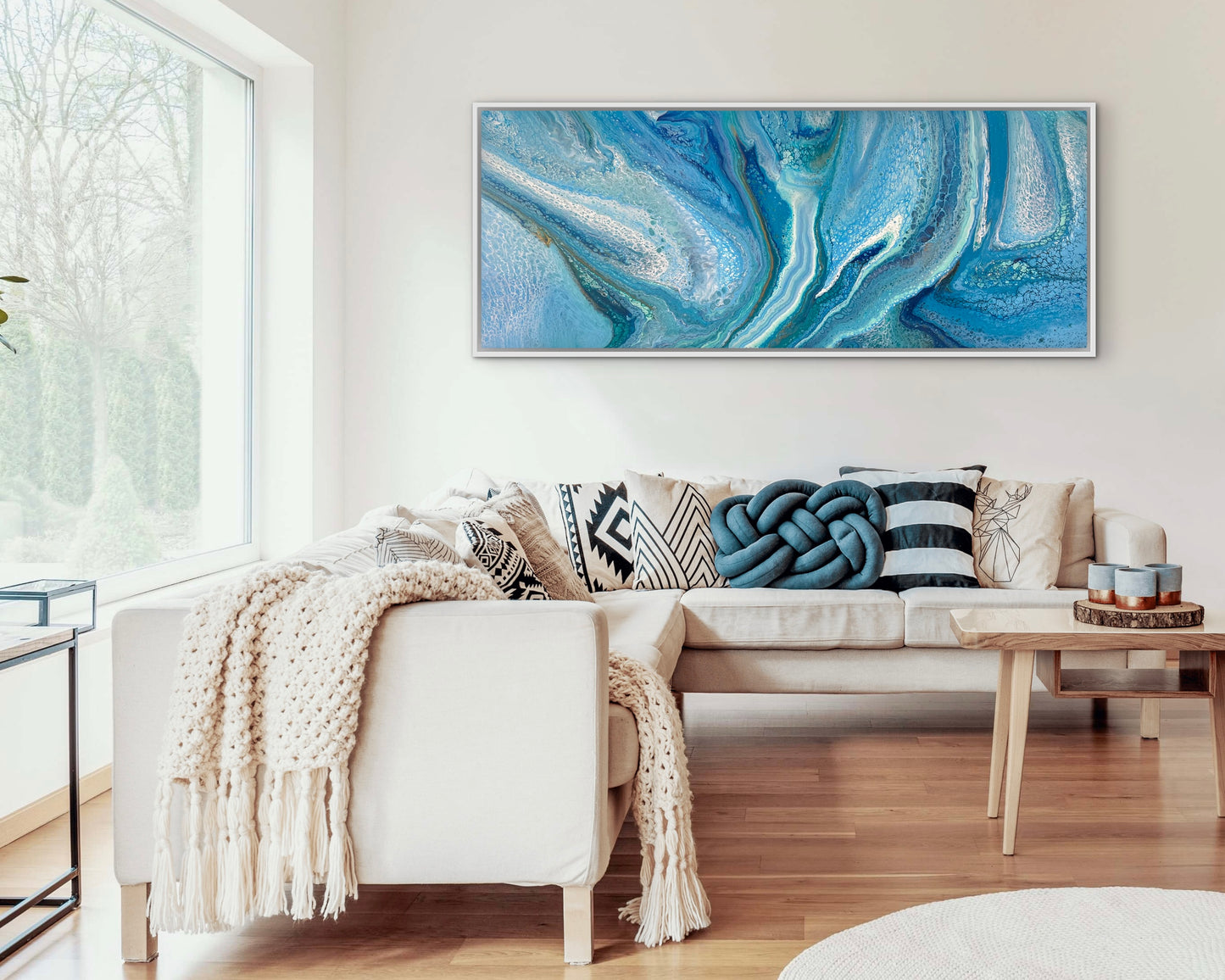 Living Tide | 152x61.5cm Original Abstract Painting by Angela Roskell