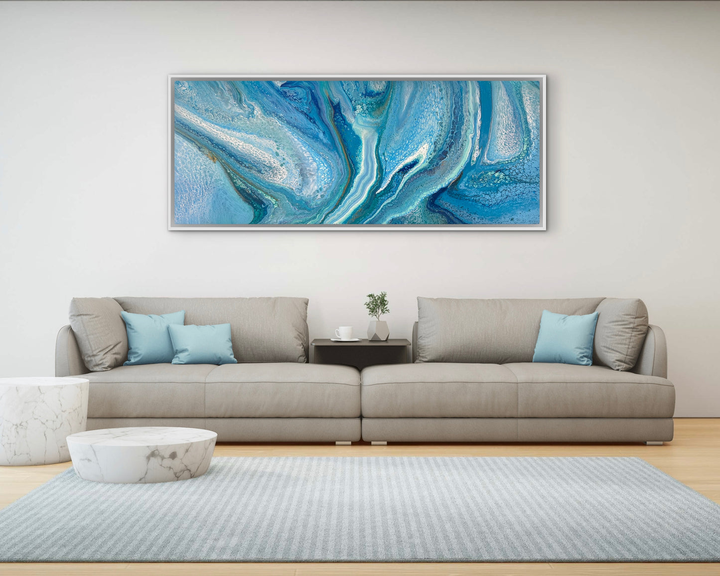 Living Tide | 152x61.5cm Original Abstract Painting by Angela Roskell