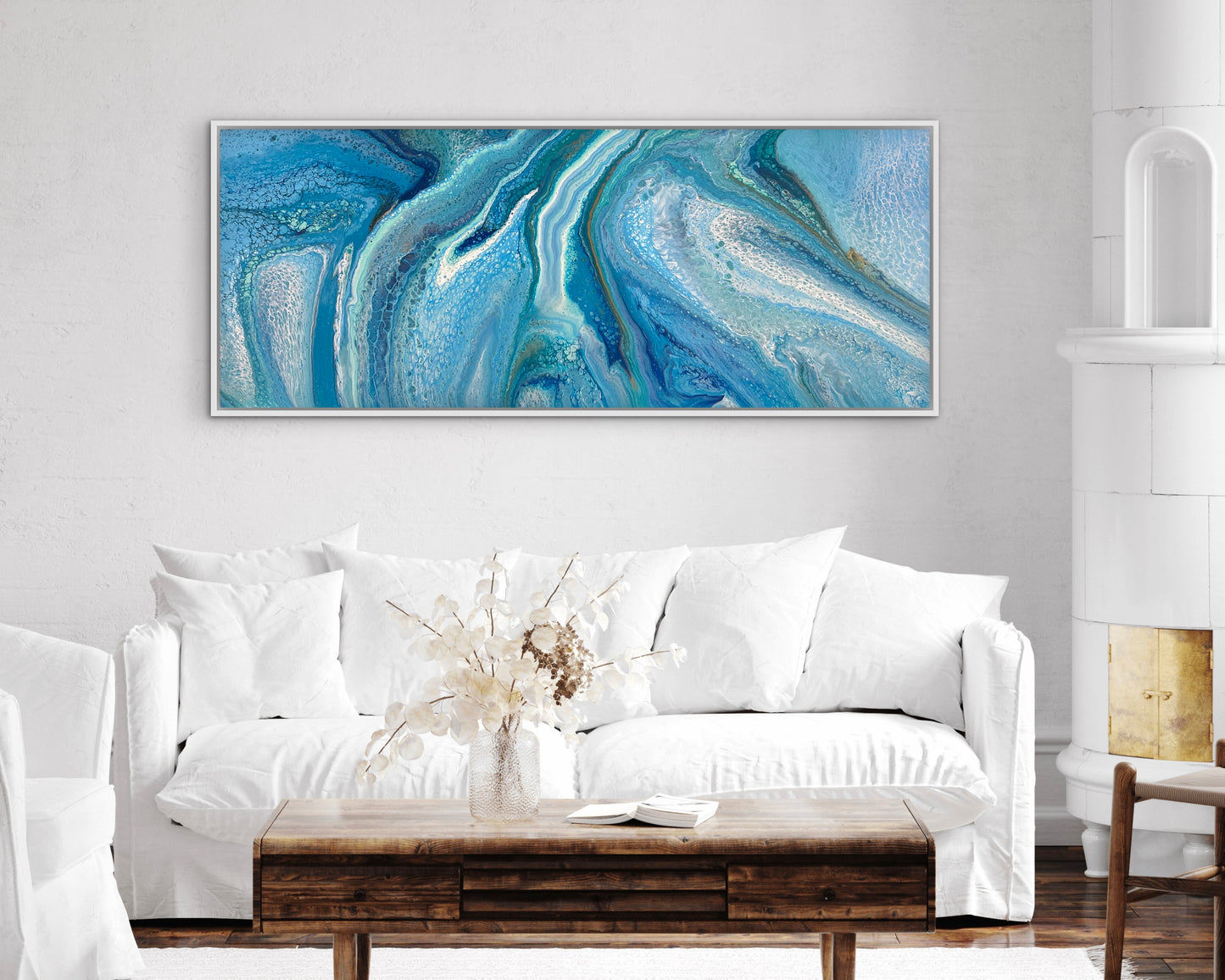 Living Tide | 152x61.5cm Original Abstract Painting by Angela Roskell