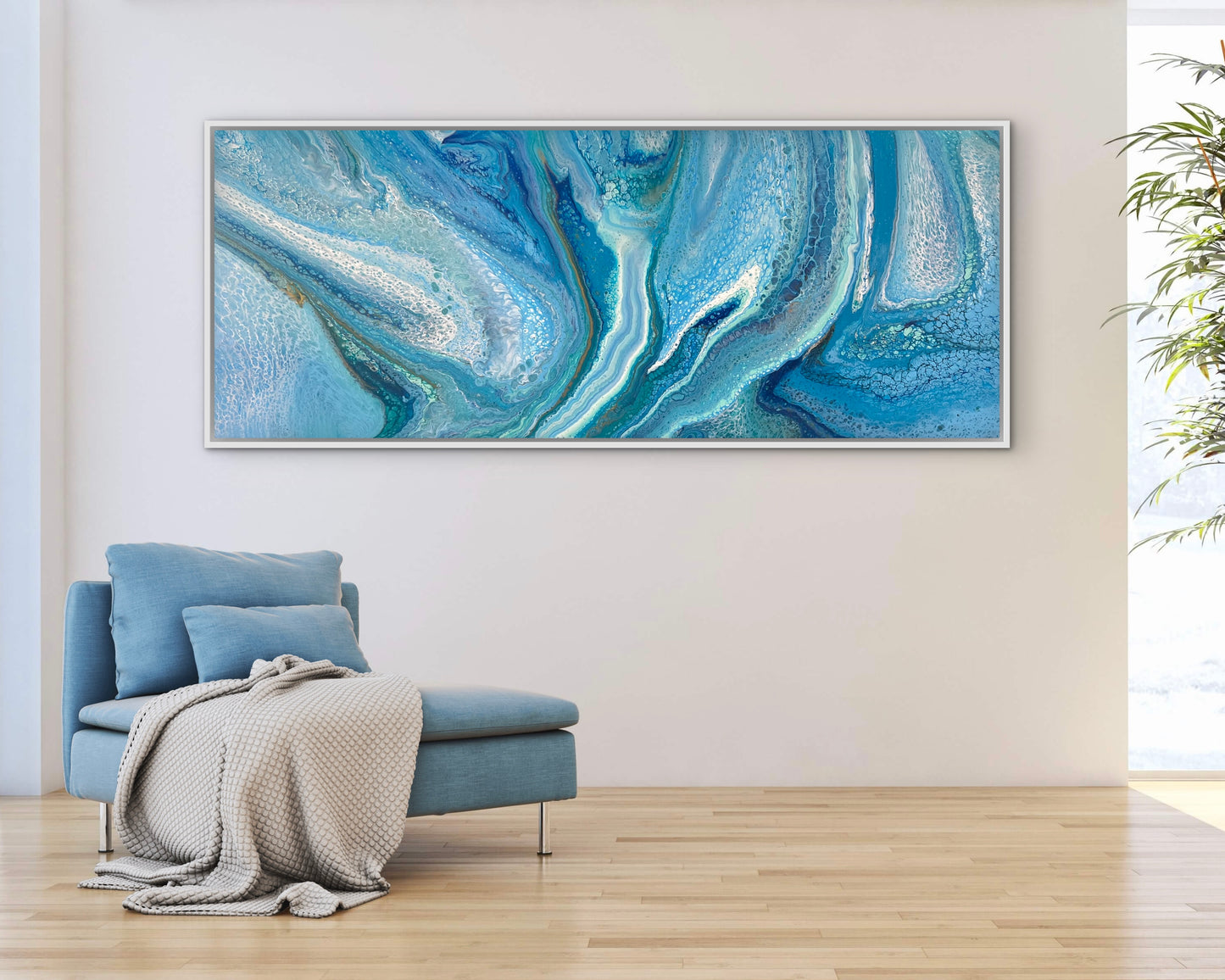Living Tide | 152x61.5cm Original Abstract Painting by Angela Roskell
