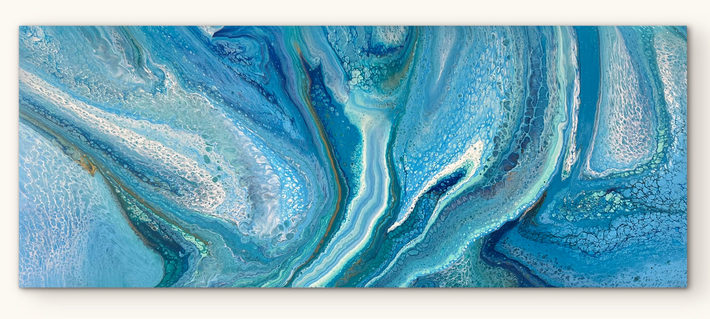 Living Tide | 152x61.5cm Original Abstract Painting by Angela Roskell