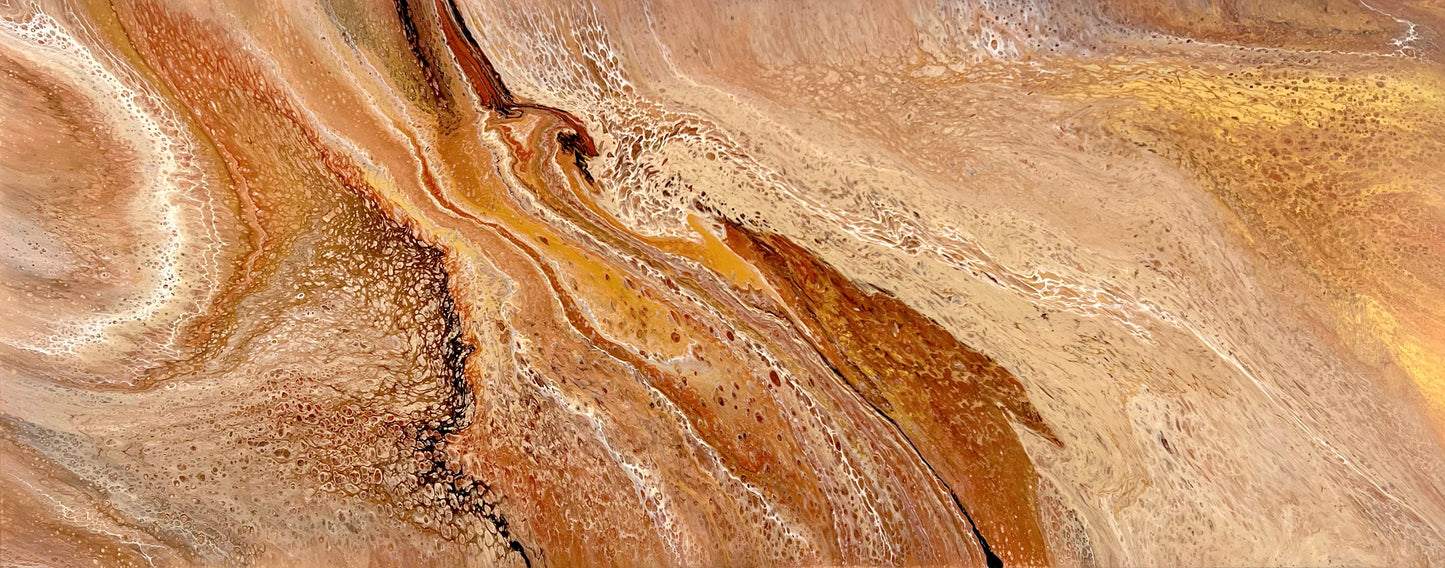 Burnished Land | 152x61.5cm Original Abstract Painting by Angela Roskell