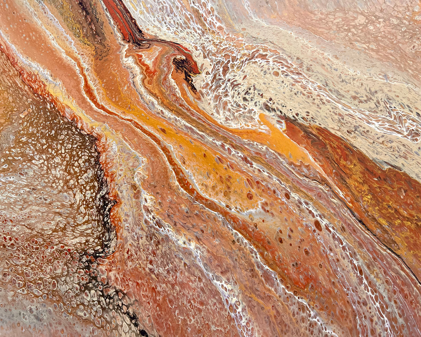 Burnished Land | 152x61.5cm Original Abstract Painting by Angela Roskell