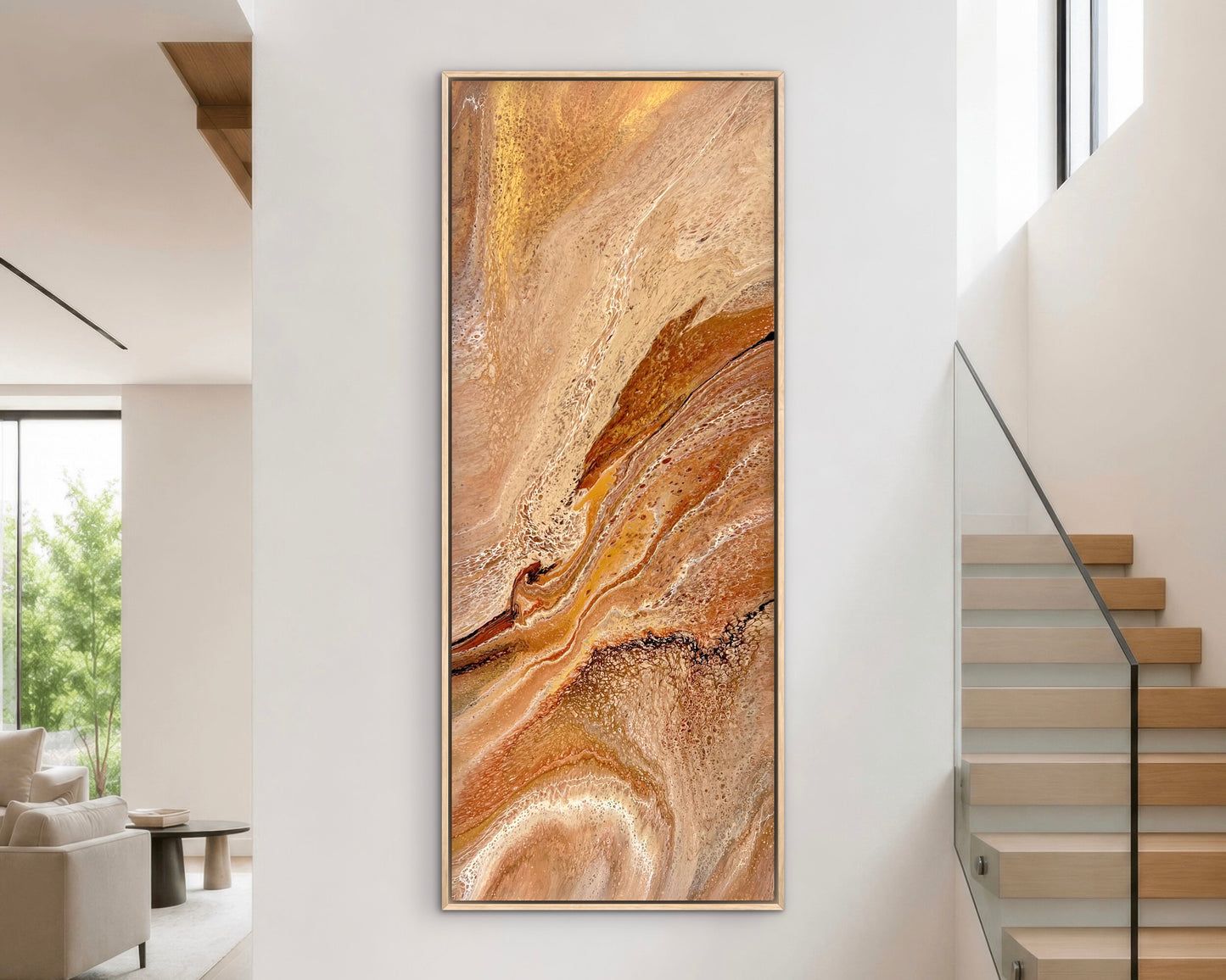 Burnished Land | 152x61.5cm Original Abstract Painting by Angela Roskell