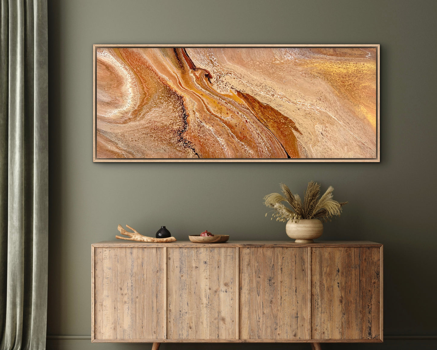 Burnished Land | 152x61.5cm Original Abstract Painting by Angela Roskell