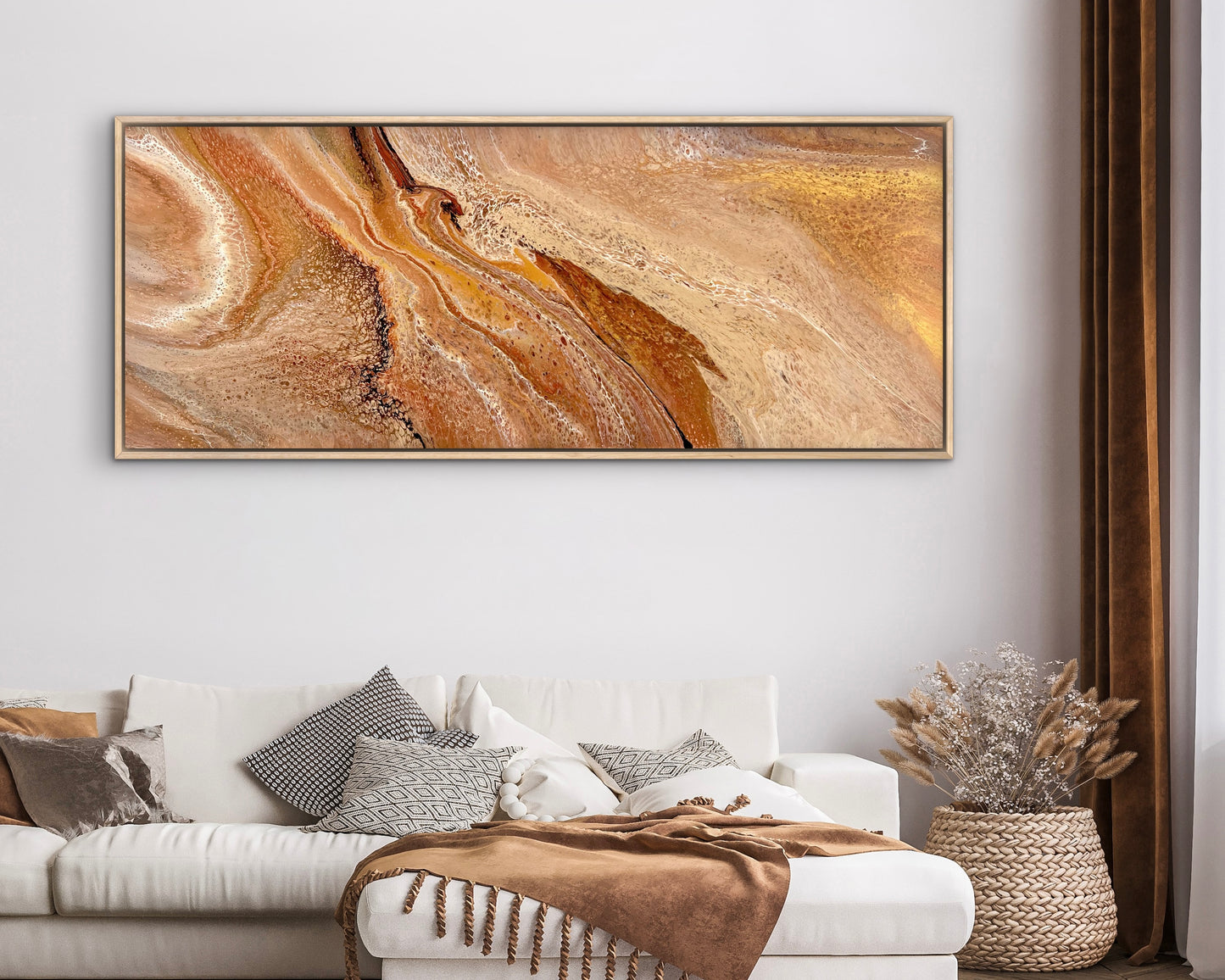 Burnished Land | 152x61.5cm Original Abstract Painting by Angela Roskell