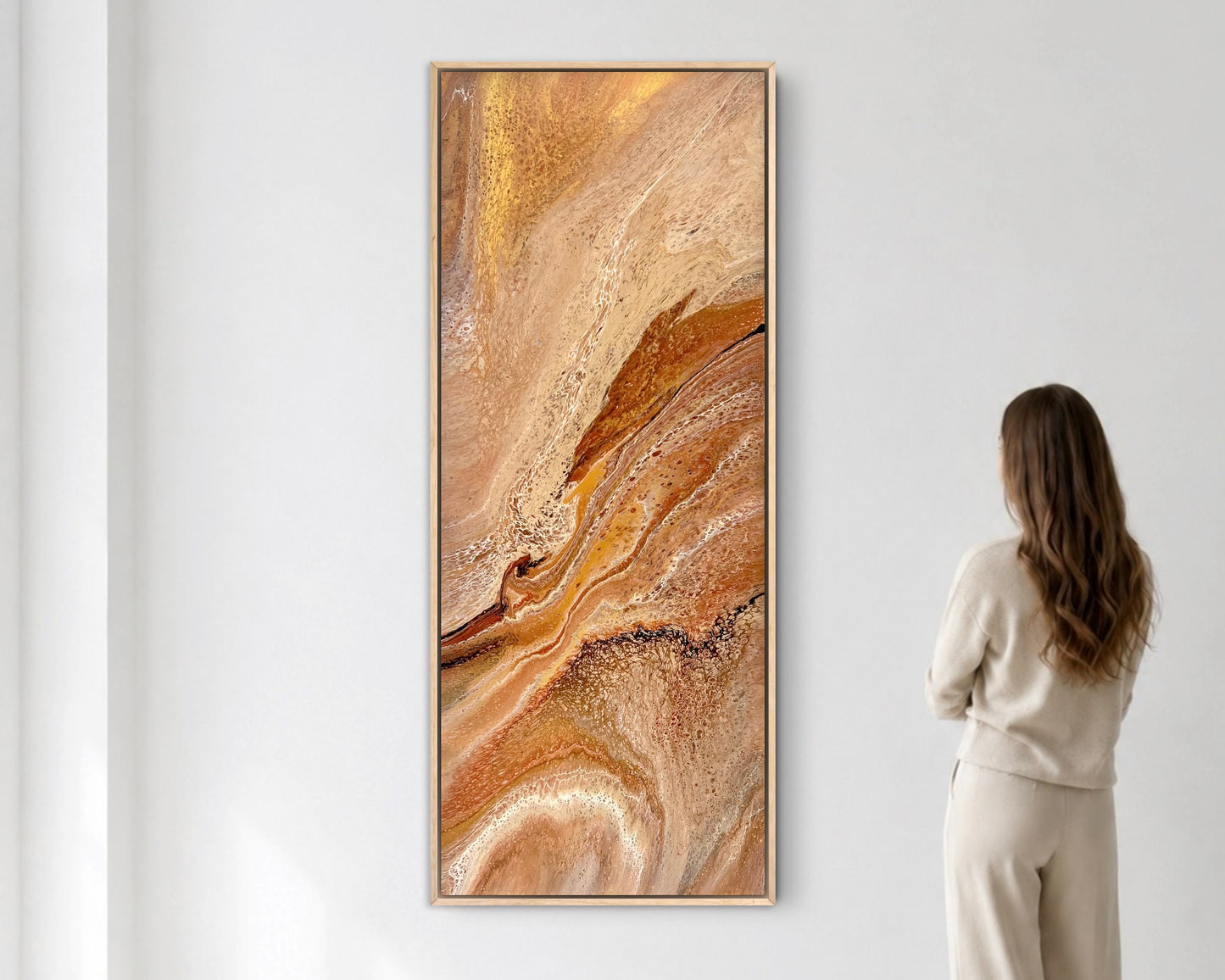 Burnished Land | 152x61.5cm Original Abstract Painting by Angela Roskell