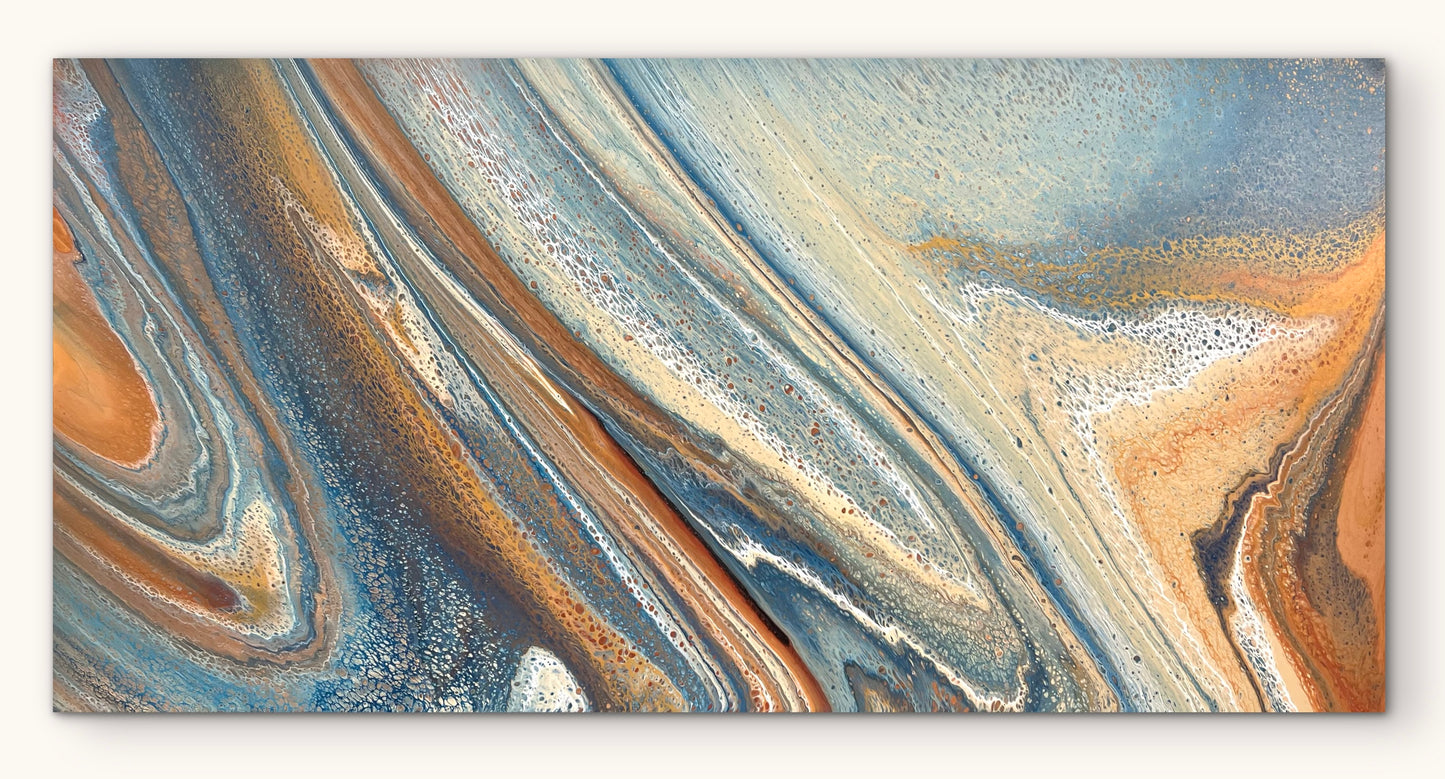 Tidal Divide | Extra Large Original Abstract Painting 183x91.5cm by Angela Roskell