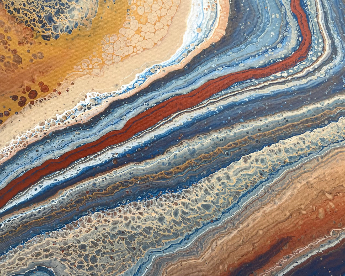 Western Peninsula | 152x61.5cm Original Abstract Painting by Angela Roskell
