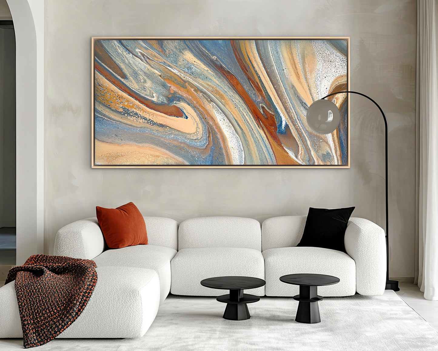 Sweeping Shores | Extra Large Original Abstract Painting 183x91.5cm by Angela Roskell