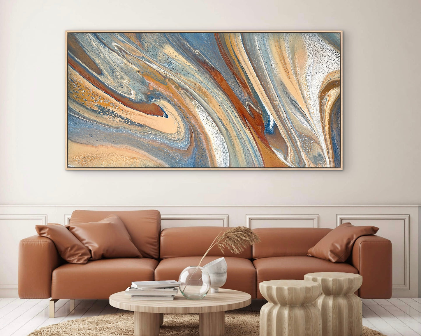 Sweeping Shores | Extra Large Original Abstract Painting 183x91.5cm by Angela Roskell