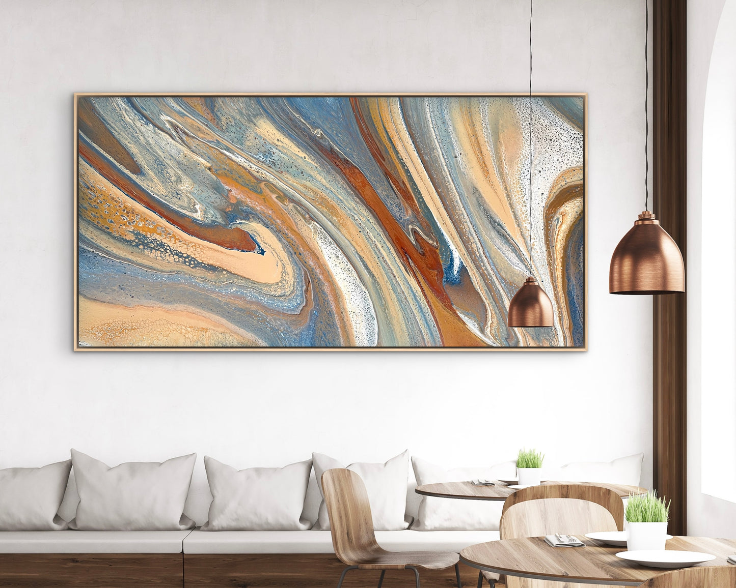 Sweeping Shores | Extra Large Original Abstract Painting 183x91.5cm by Angela Roskell
