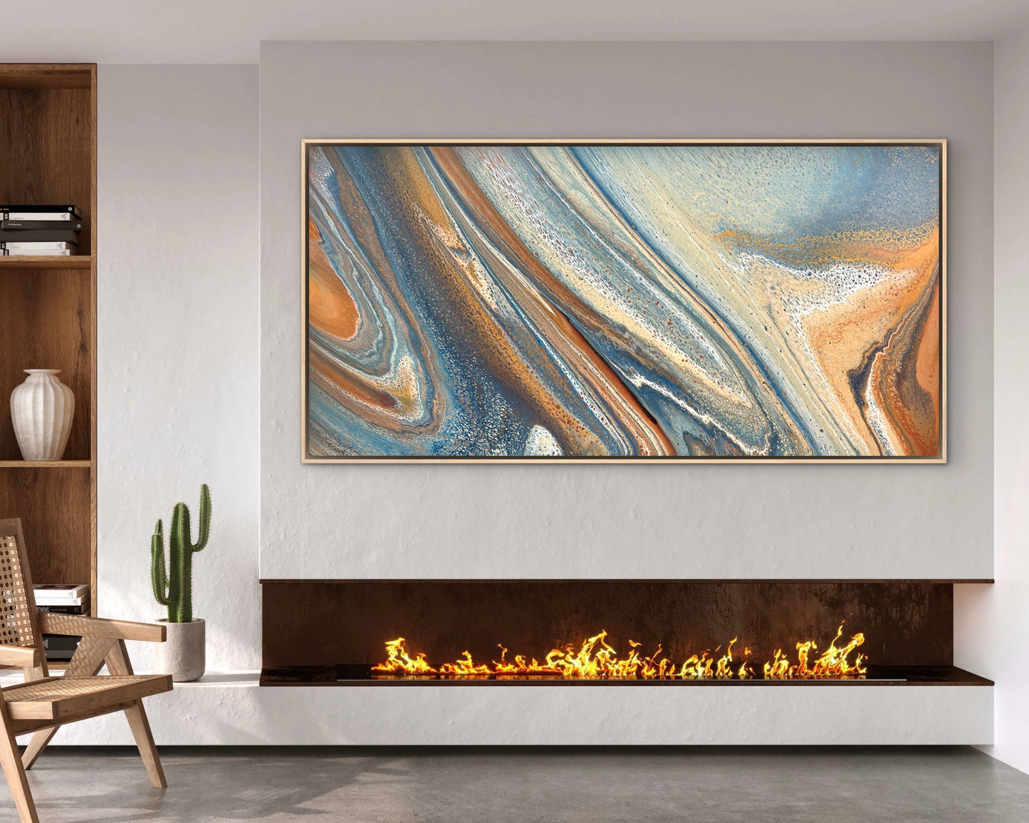 Tidal Divide | Extra Large Original Abstract Painting 183x91.5cm by Angela Roskell