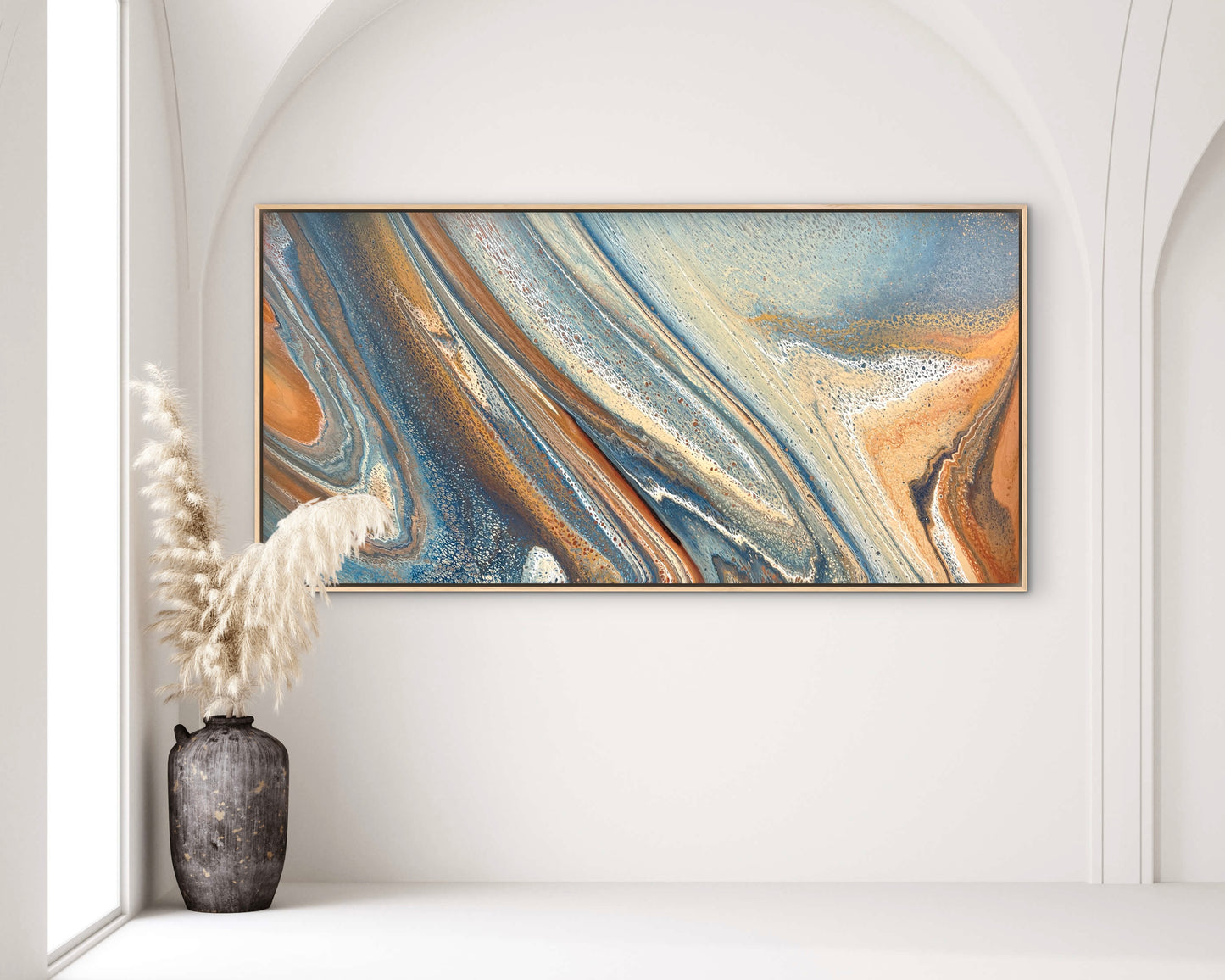 Tidal Divide | Extra Large Original Abstract Painting 183x91.5cm by Angela Roskell