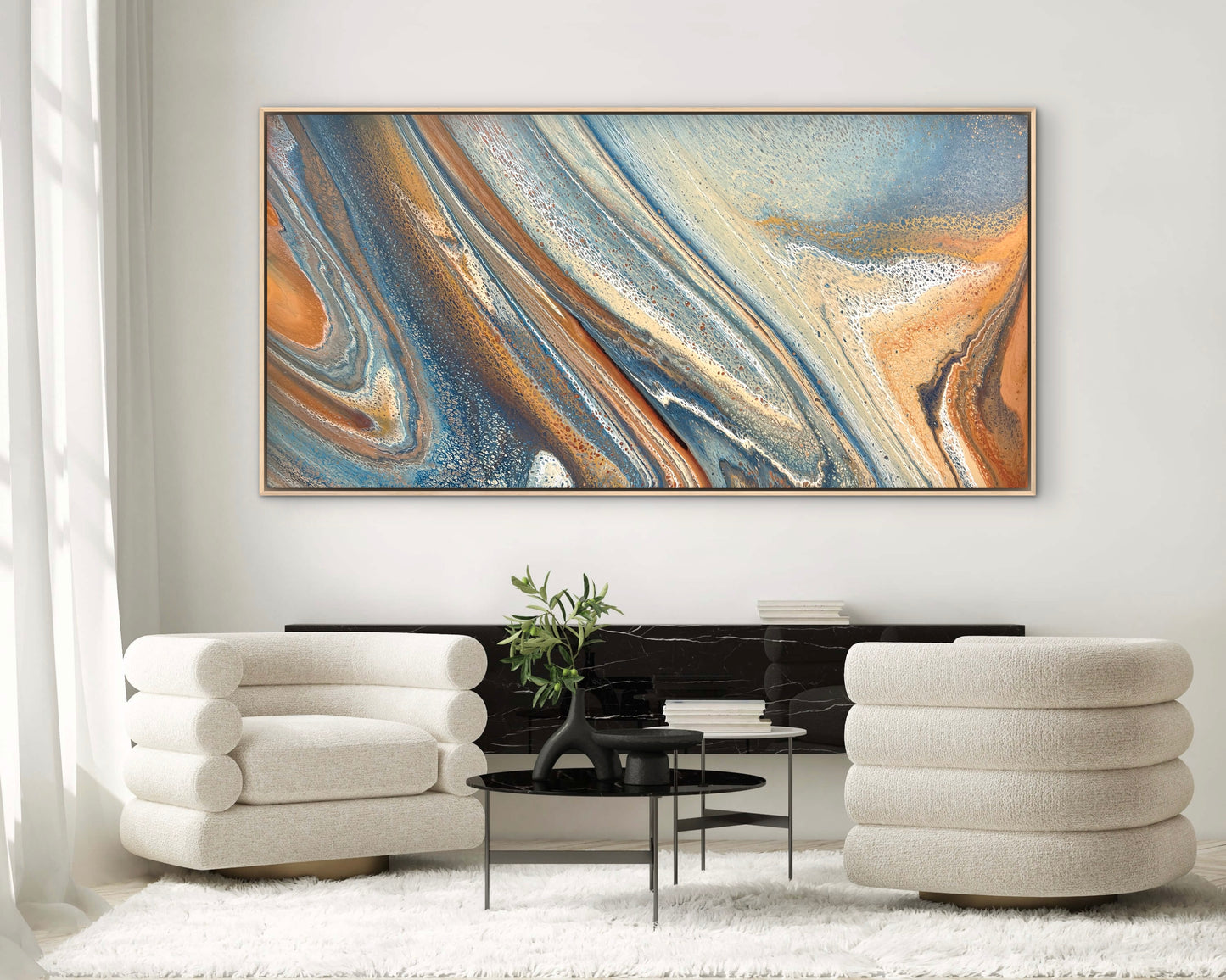 Tidal Divide | Extra Large Original Abstract Painting 183x91.5cm by Angela Roskell