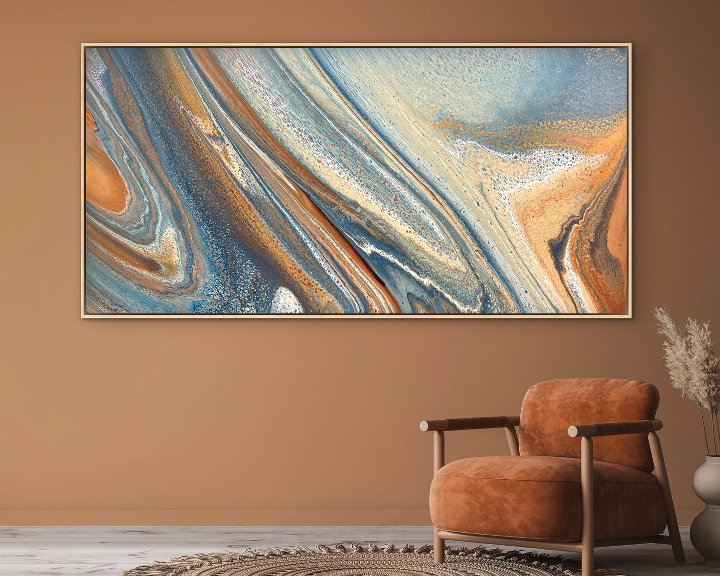 Tidal Divide | Extra Large Original Abstract Painting 183x91.5cm by Angela Roskell