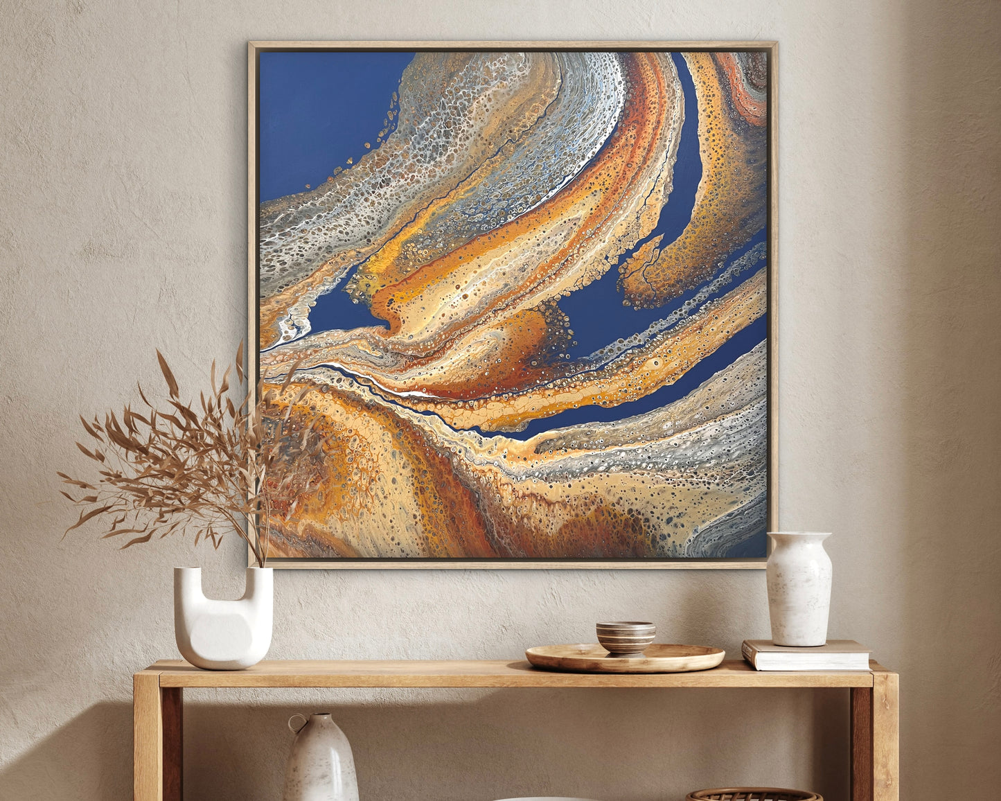 Ember Shores | 92x92cm Original Artwork by Angela Roskell