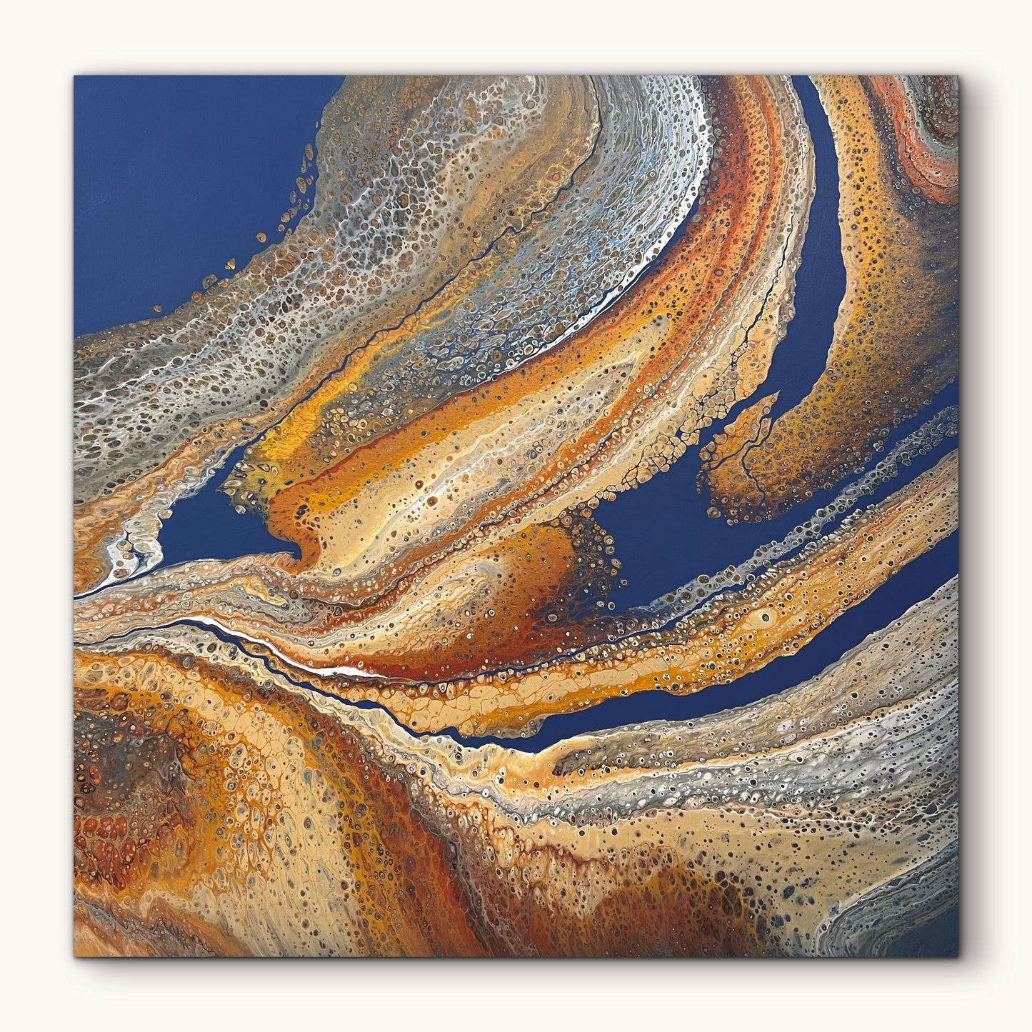 Ember Shores | 92x92cm Original Artwork by Angela Roskell
