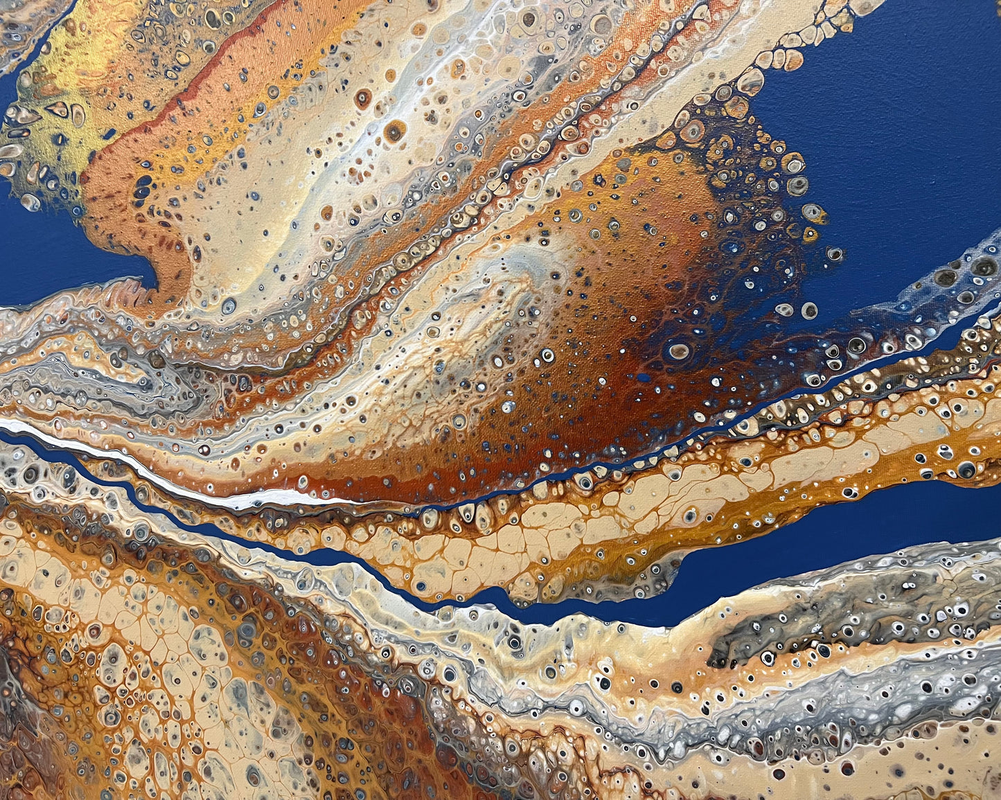 Ember Shores | 92x92cm Original Artwork by Angela Roskell