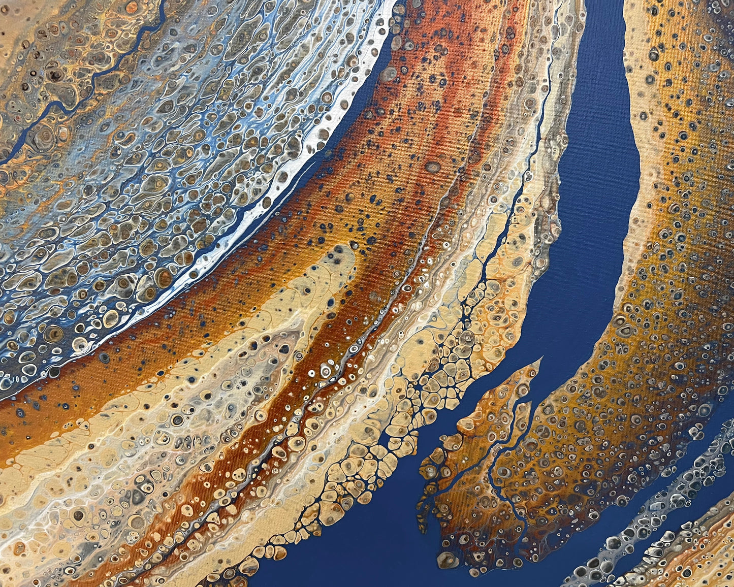 Ember Shores | 92x92cm Original Artwork by Angela Roskell