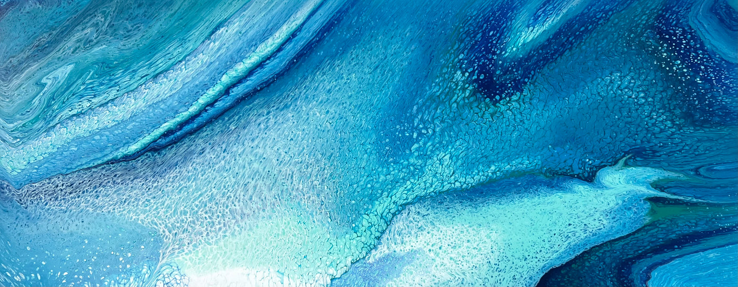 Serene Drift | 152x61.5cm Original Abstract Painting by Angela Roskell