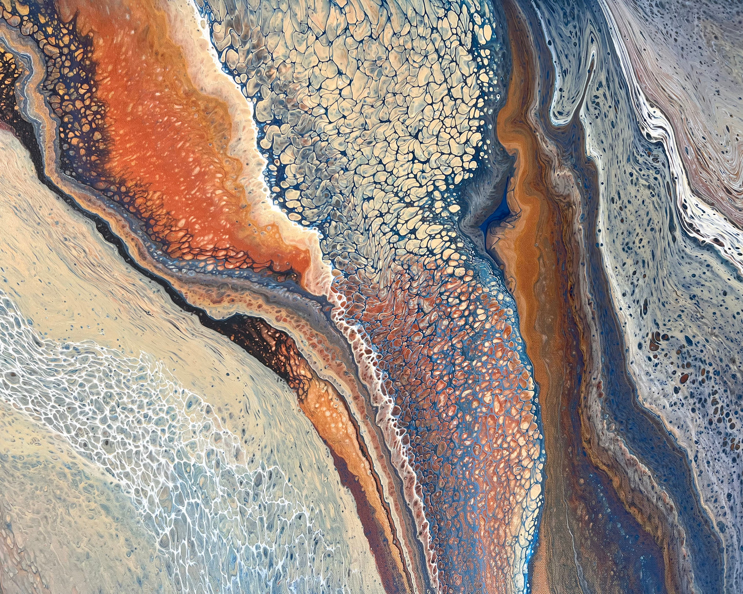 Ember Shore | 152x61.5cm Original Abstract Painting by Angela Roskell