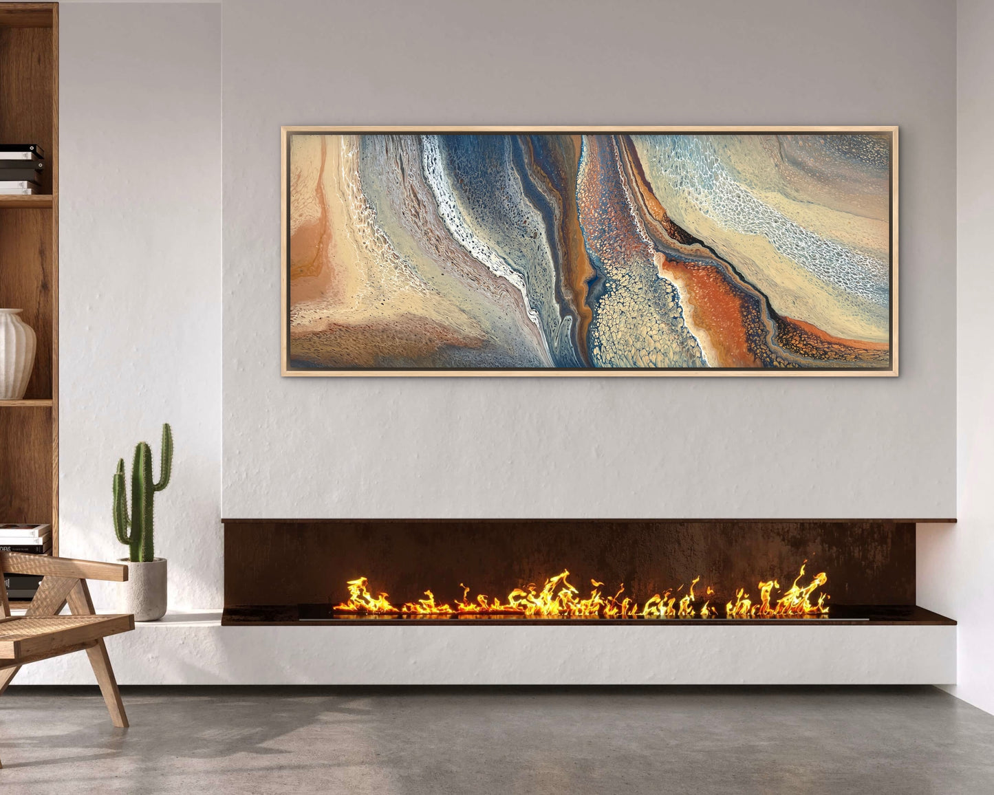 Ember Shore | 152x61.5cm Original Abstract Painting by Angela Roskell