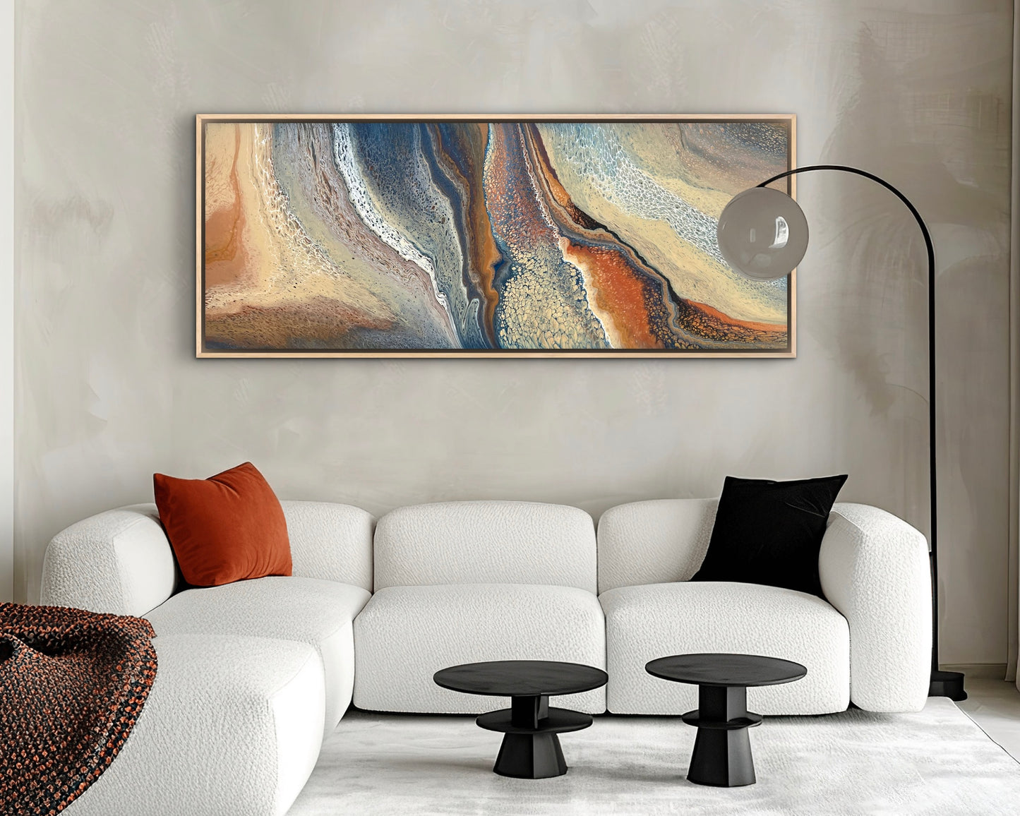 Ember Shore | 152x61.5cm Original Abstract Painting by Angela Roskell