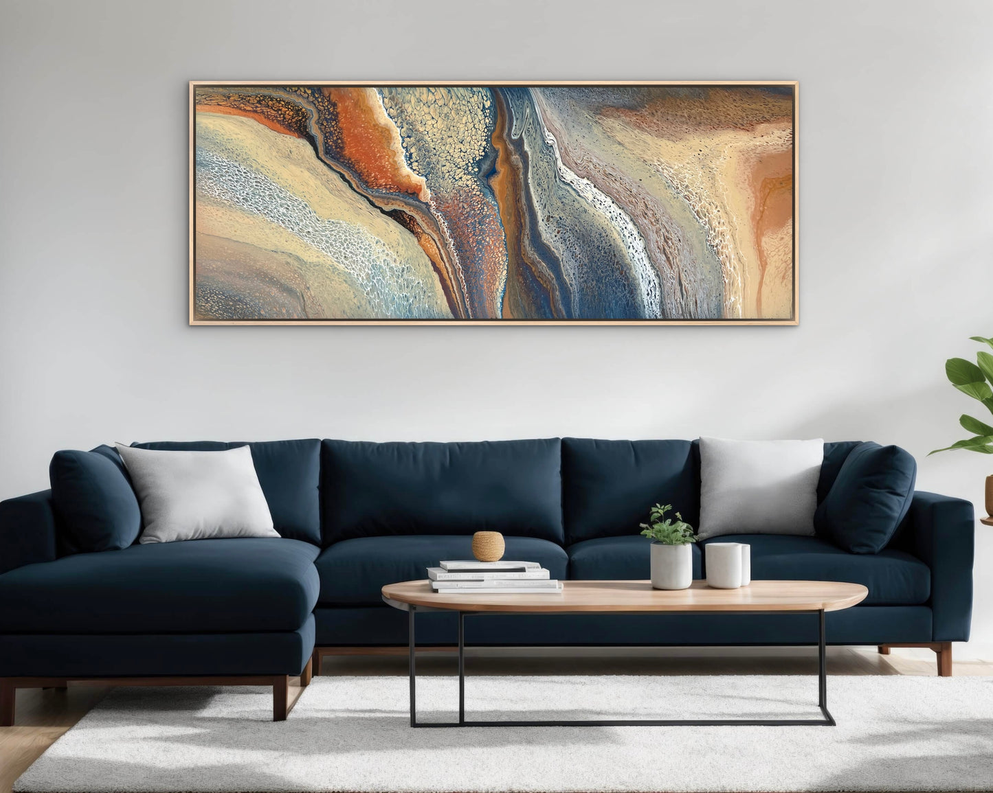 Ember Shore | 152x61.5cm Original Abstract Painting by Angela Roskell