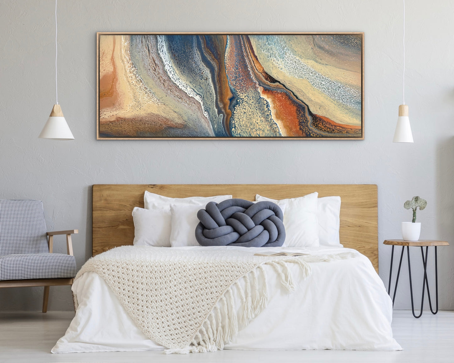 Ember Shore | 152x61.5cm Original Abstract Painting by Angela Roskell