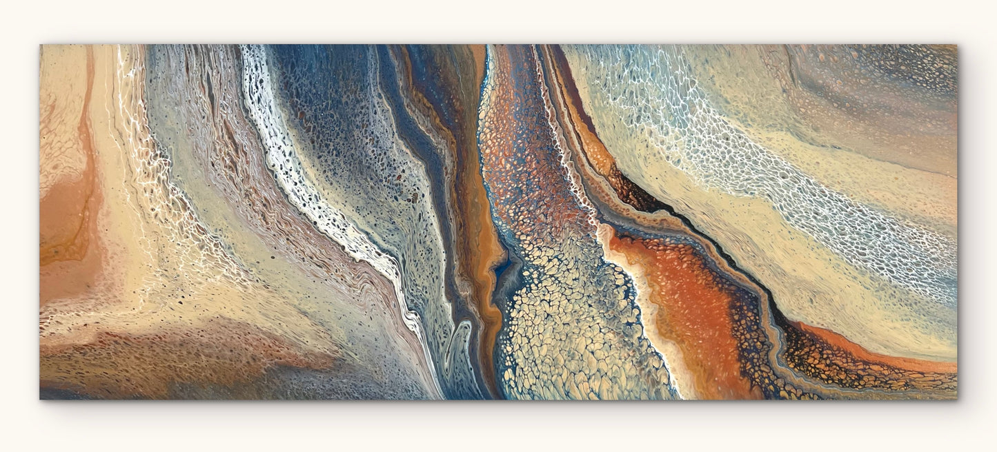 Ember Shore | 152x61.5cm Original Abstract Painting by Angela Roskell