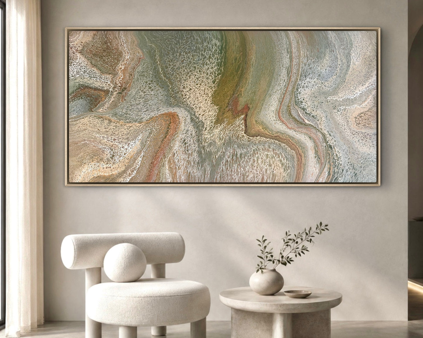 Unfolding Terrain | 203x101.5cm Original Abstract Statement Painting by Angela Roskell