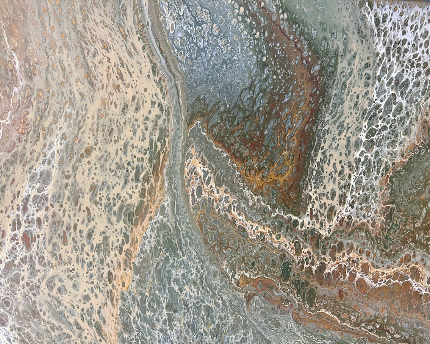 Unfolding Terrain | 203x101.5cm Original Abstract Statement Painting by Angela Roskell