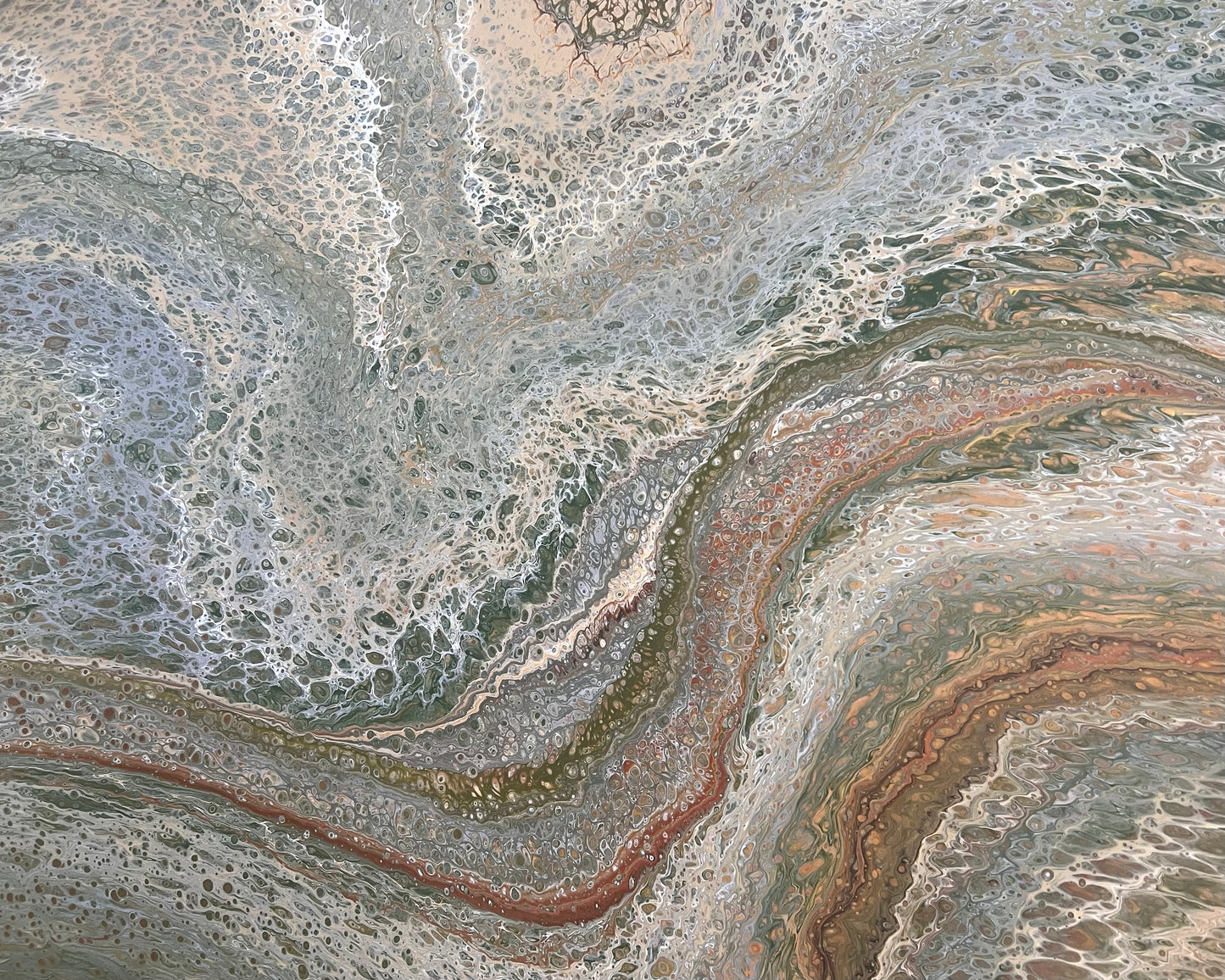 Unfolding Terrain | 203x101.5cm Original Abstract Statement Painting by Angela Roskell