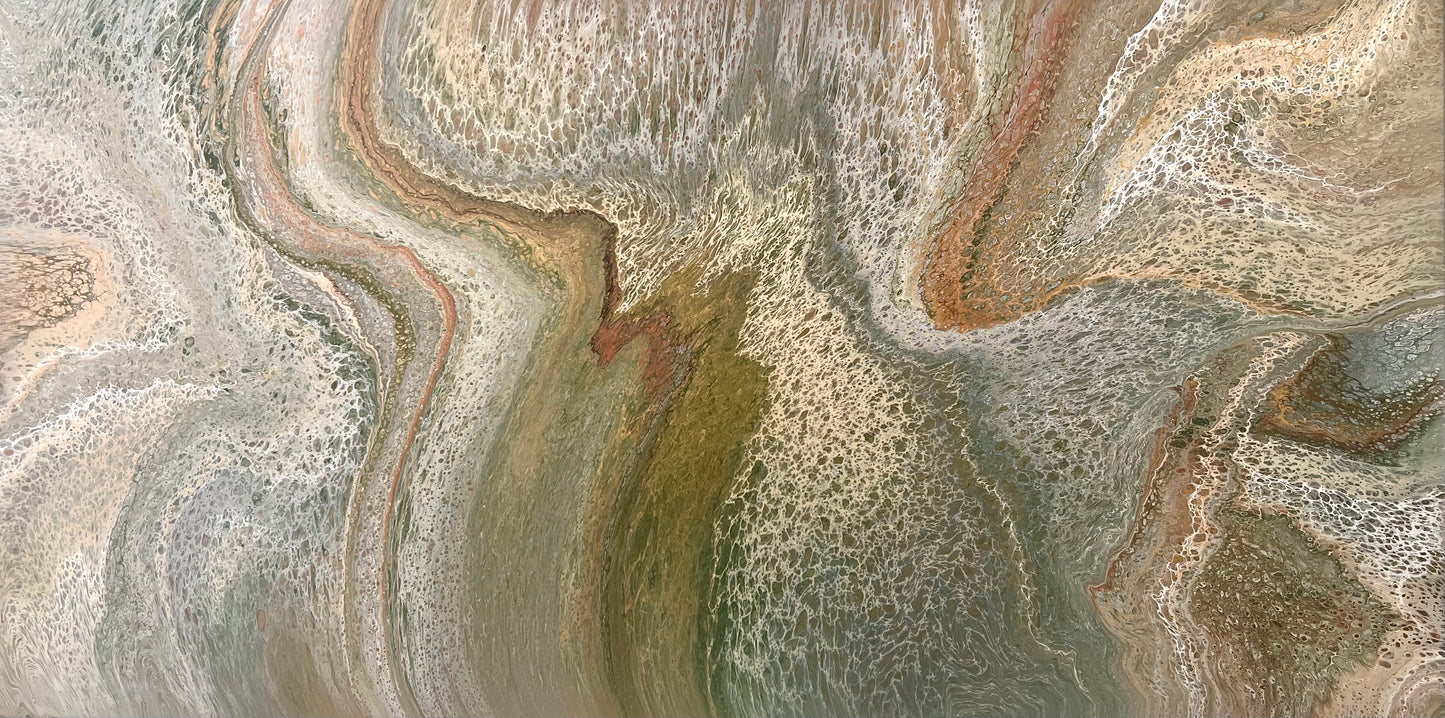 Unfolding Terrain | 203x101.5cm Original Abstract Statement Painting by Angela Roskell