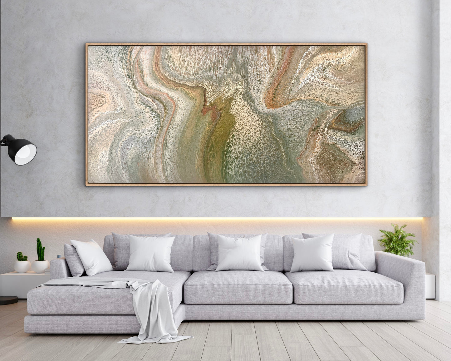 Unfolding Terrain | 203x101.5cm Original Abstract Statement Painting by Angela Roskell