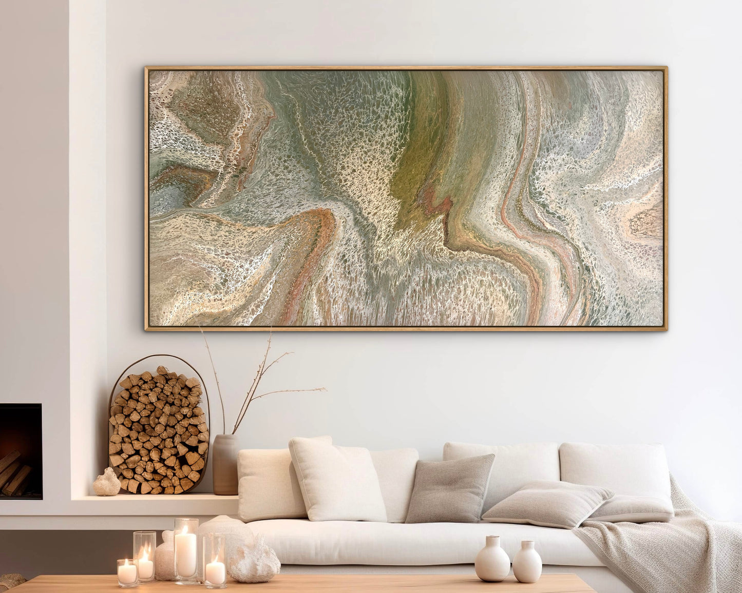 Unfolding Terrain | 203x101.5cm Original Abstract Statement Painting by Angela Roskell