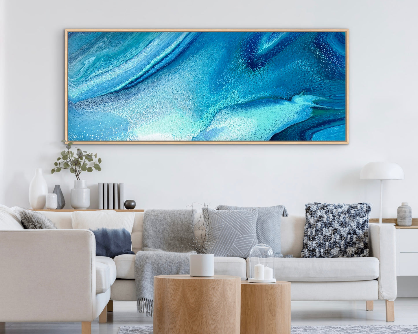Serene Drift | 152x61.5cm Original Abstract Painting by Angela Roskell