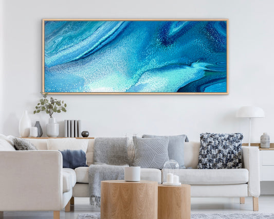 Serene Drift | 152x61.5cm Original Abstract Painting by Angela Roskell