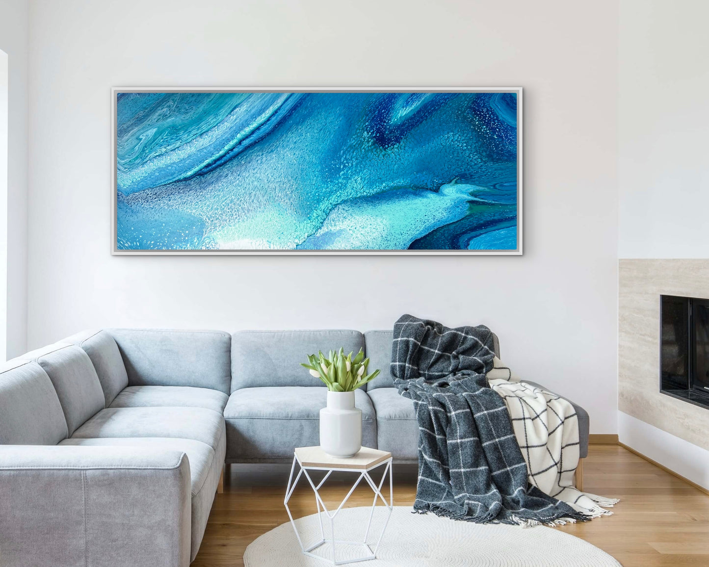 Serene Drift | 152x61.5cm Original Abstract Painting by Angela Roskell