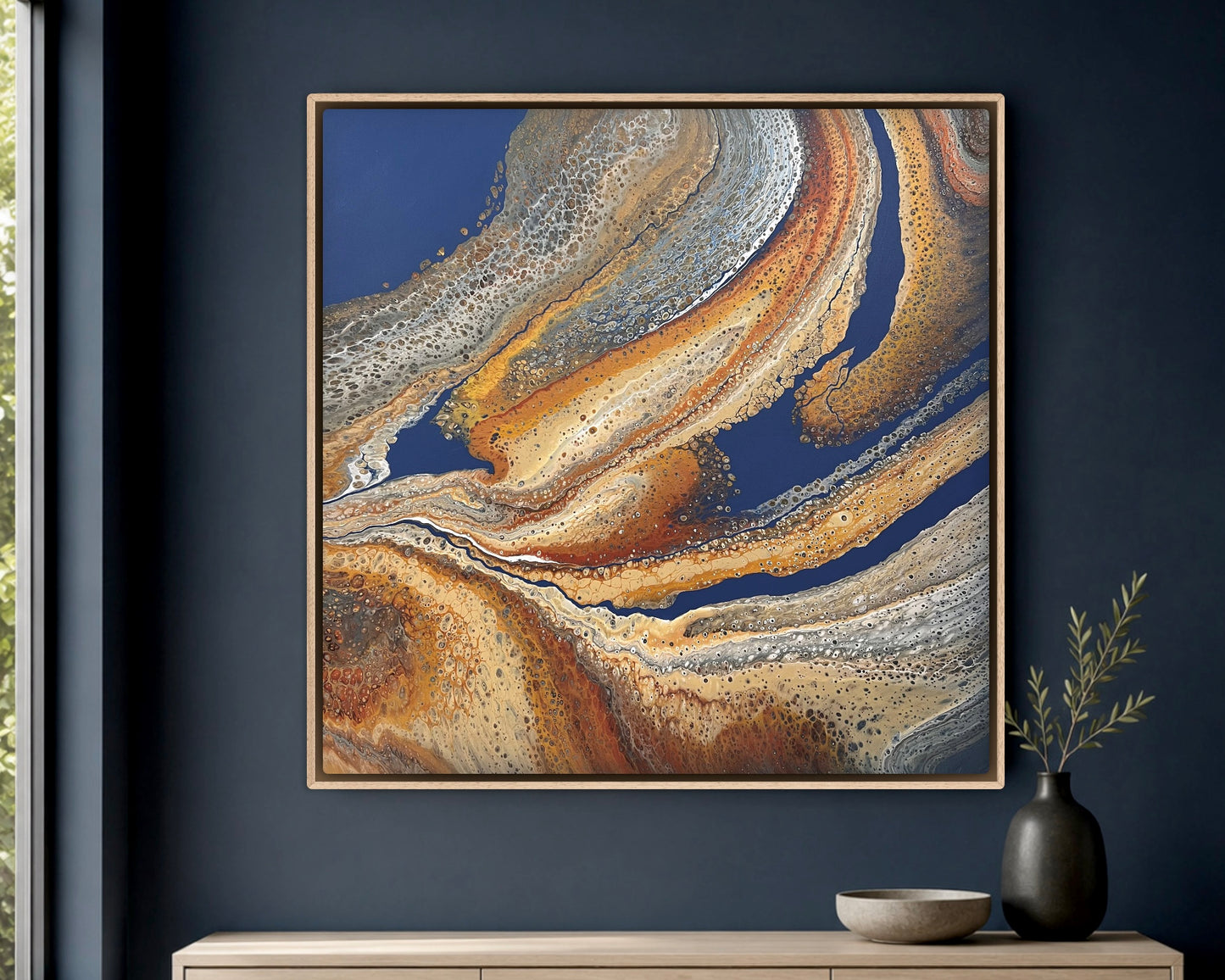 Ember Shores | 92x92cm Original Artwork by Angela Roskell