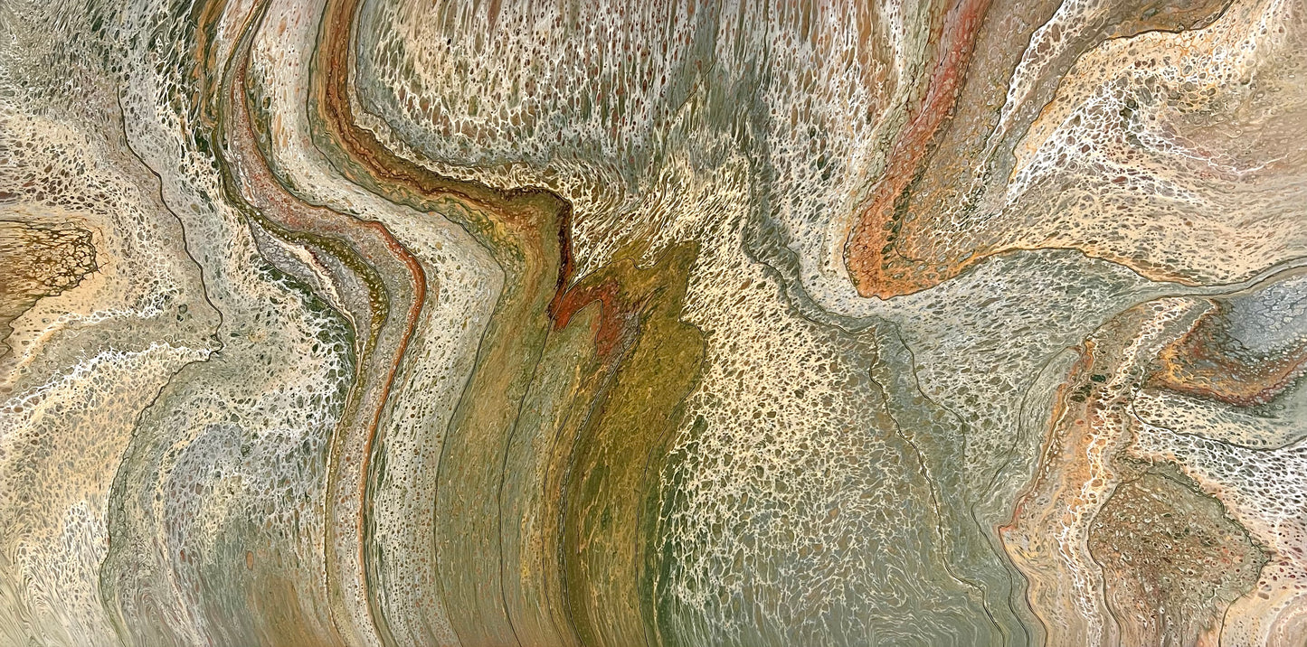 Unfolding Terrain | 203x101.5cm Extra Large Original Abstract Statement Painting by Angela Roskell