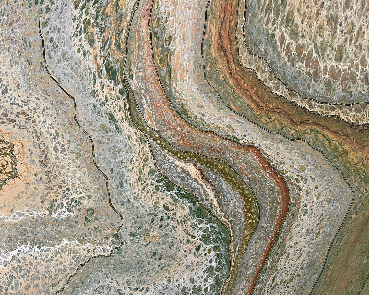 Unfolding Terrain | 203x101.5cm Extra Large Original Abstract Statement Painting by Angela Roskell